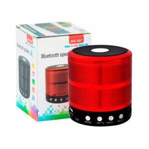 WS-887 5W Mini Bluetooth Speaker with Radio Red